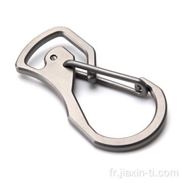 Porte-clés mousqueton en titane multi-outils Tournevis plat